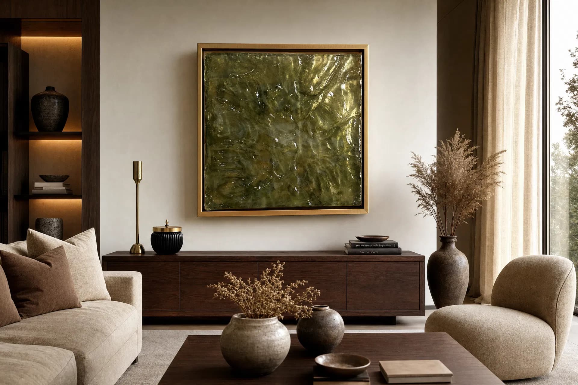 Resin art in a luxury living room